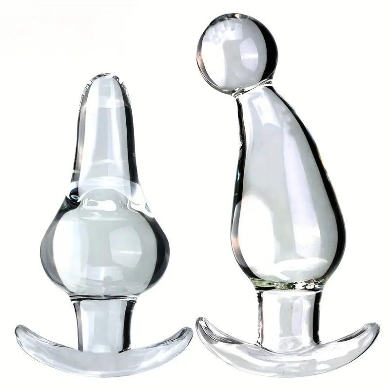 Transparent Glass Anal Plug Stimulating Training Adult Anal Sex Toy Transparent Glass Anal Plug Stimulating Training Adult Anal Sex Toy