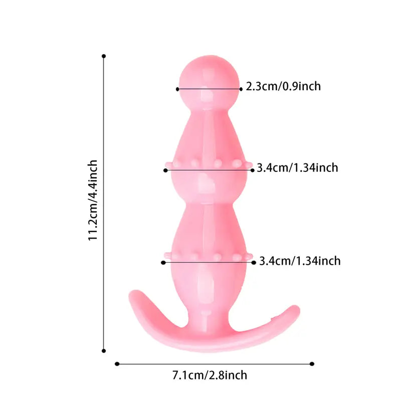 Pink Anal Plug Pull Handle Ergonomic 3-Ball Design For Prostate Massage