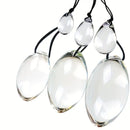 Large Oval Glass Butt Plug With Rope Comfortable Fit For Couples Women