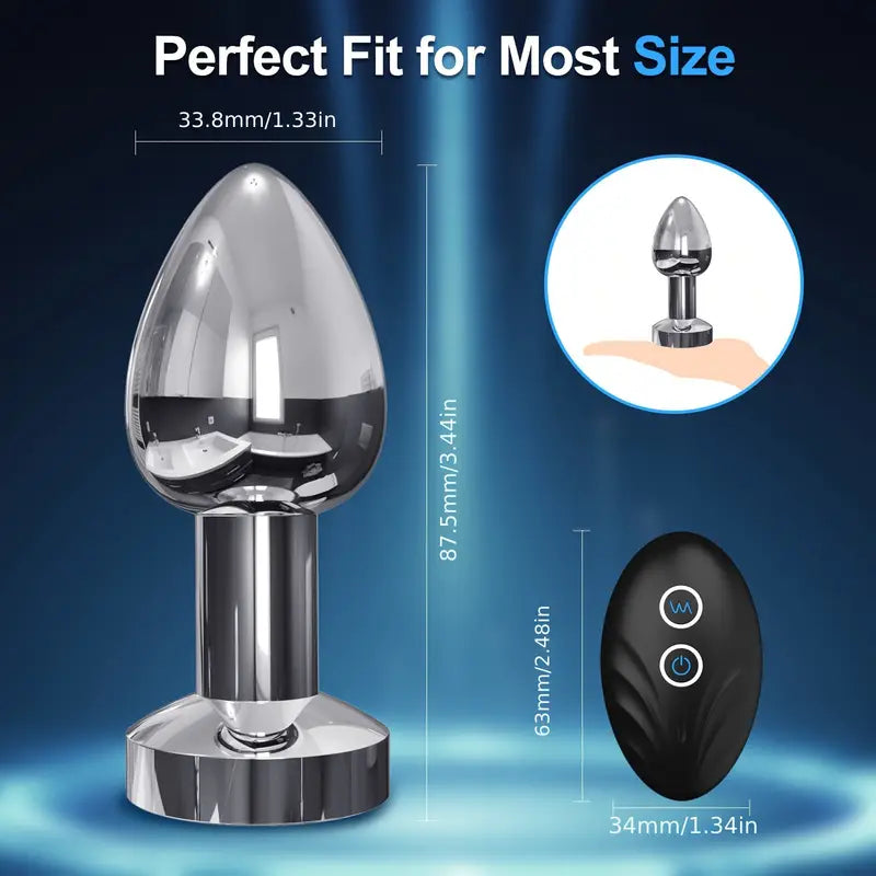 Remote-Controlled Vibrating Metal Anal Plug Couples Flirting Adult Sex Toy