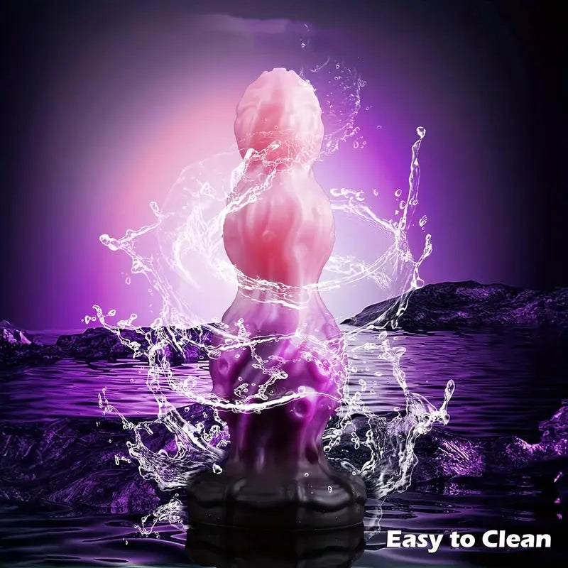 Purple Swirls Liquid Silicone Tentacle Anal Plug Fantasy Knot Dildo