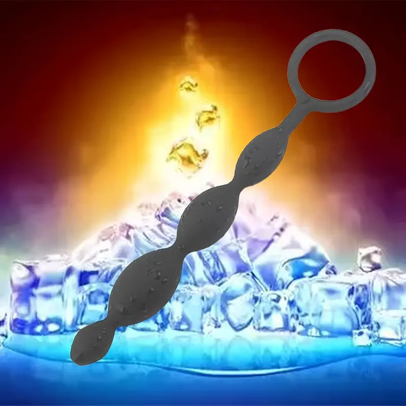 Silicone Anal Beads Butt Plug With Pull Ring Flexible Anal Chain Butt Plug