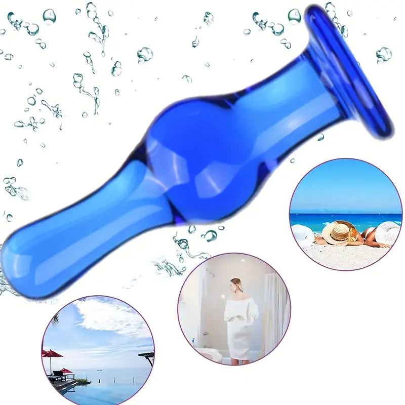 Glass Crystal G-spot Stimulator Butt Plug Pleasure Wand Glass Anal Trainer