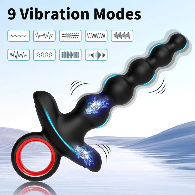 Vibrating Anal Butt Plug Anal Beads With 9 Vibrations Sex Toy For Women