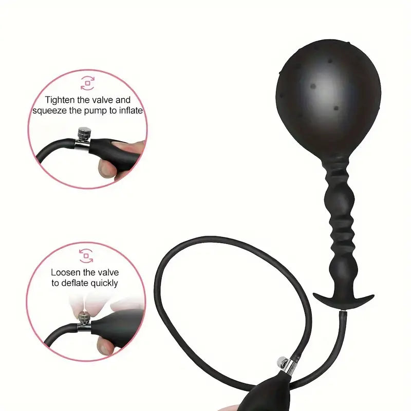 Inflatable Spike Anal Dildo Ass Plug Silicone Extended Anal Plug Ass Sex Toy