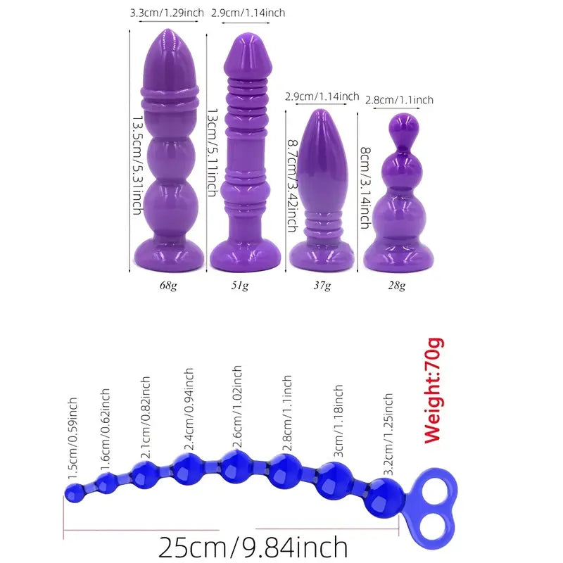 Colorful Anal Training Set Butt Plug Anus Massager Stimulator Sex Toys