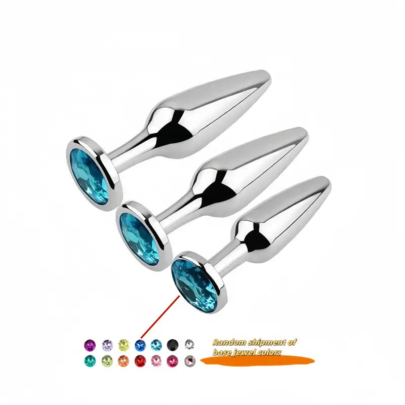 Gem Base Metal Anal Plug Ass G-Spot Masturbation Tool Sex Massager