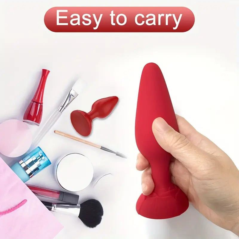 Silicone Anal Plug Training Kit With Base Long-Term Wearable Butt Plug