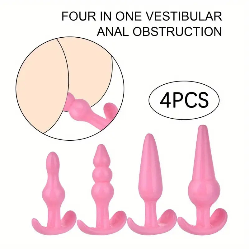 Pack of 4 Butt Plugs Training Set For Beginners Users With Sex Toys