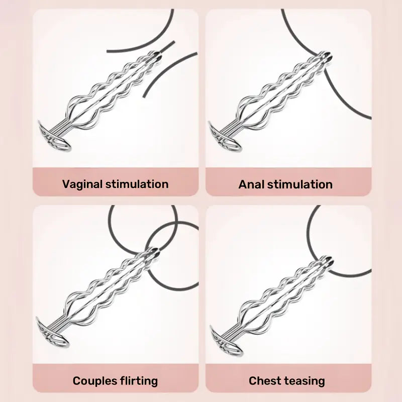 Elegant Metal Anal Plug With Hollow Design For Prostate Massage