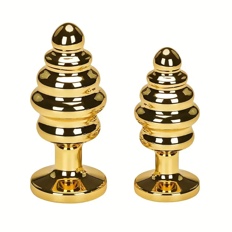 Metallic Anal Beads Threaded Rear Anal Sex Toy Wearable Metal Butt Plug