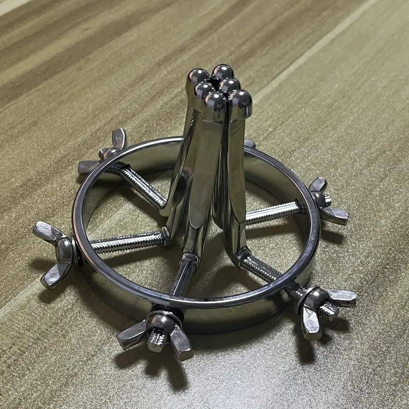 Stainless Steel Anal Dilator With Golden Plug Anal Dilator For Men