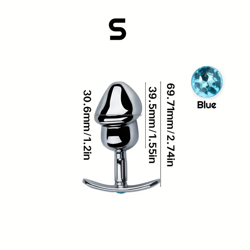 Aluminum Alloy Anal Plug Washable G-Point Dilator with Jewel Base