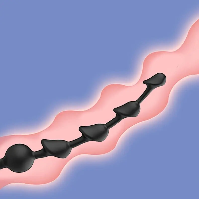 Black Anal Butt Plug For Anal Beads Stimulation Pleasure Trainer Kit
