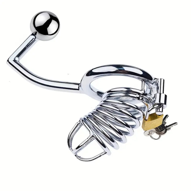 Erotic Toy Kit Anal Plug Metal Chastity Cage Urethral Lock Anal Hook