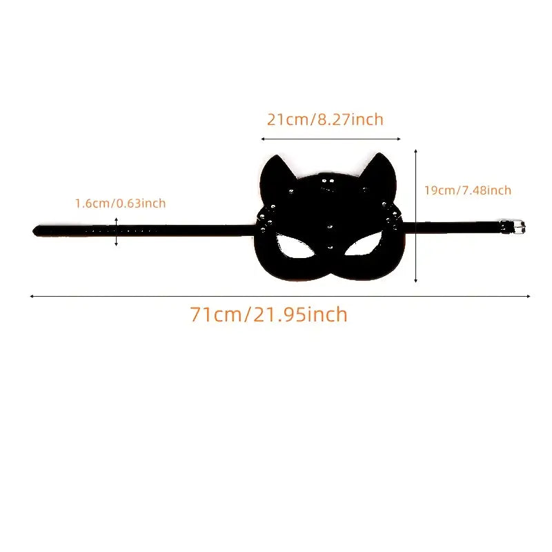 Luxurious Combination Sexy Catwoman Mask Tail Metal Anal Plug Cosplay