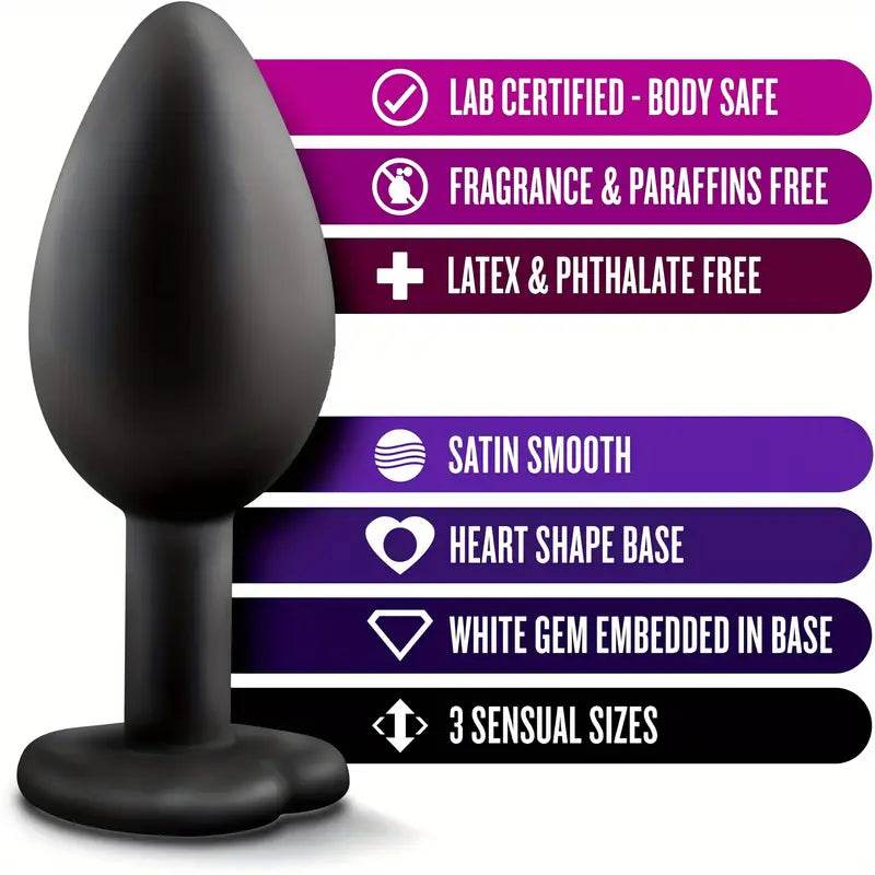 Jeweled Anal Training Set Metal Butt Plug Adult Trainer With Crystal Diamond