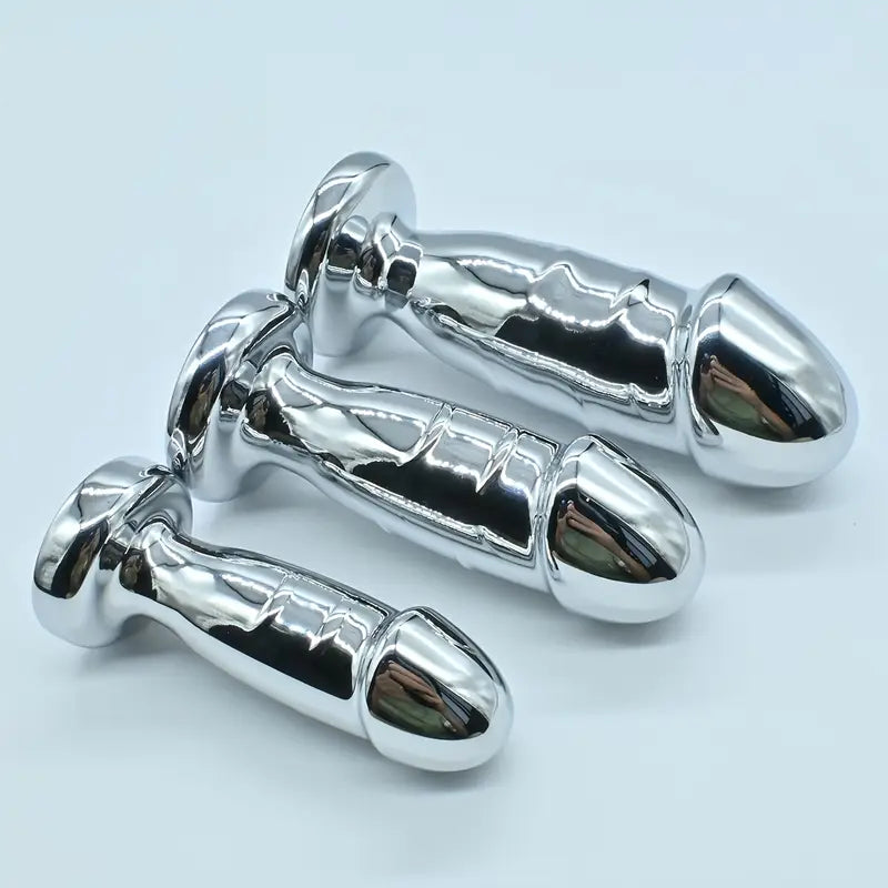 Realistic Golden-colored Metal Anal Plug Suitable For Both Men Women