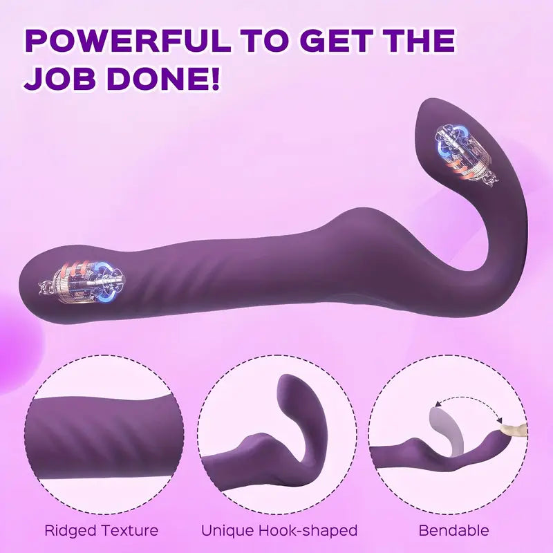 Strapless Strap-On G-Spot Dildo Vibrator 3 Thrusting 10 Vibrating Modes