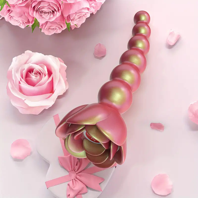 Rose Sex Toy Anal Beads Vibrating Butt Plug Anal Vibrator Prostate Massager
