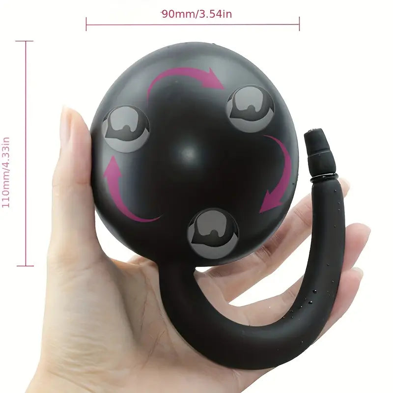 Liquid Silicone Inflatable Anal Plug With Rolling Ball Inflatable Anal Plug