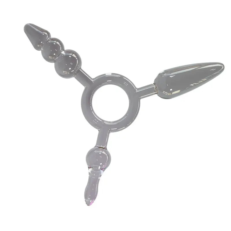Vibrant Three-headed Anal Beads Butt Plugs For Expanding Anal Sex Toy