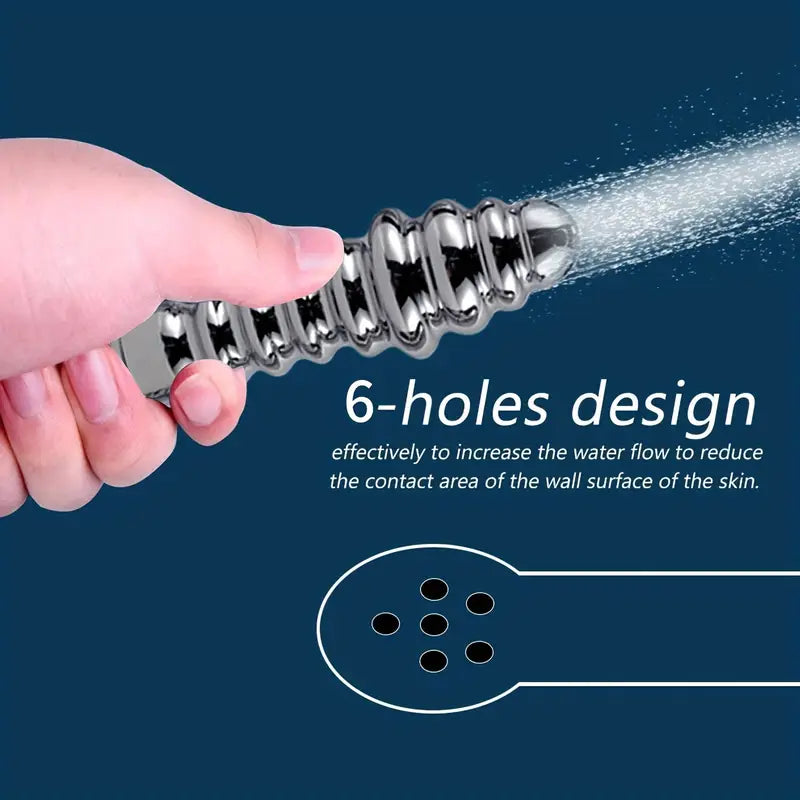 Female Shower Enema Tube Kit Aluminum Nozzle With Holder Cleaning Brush