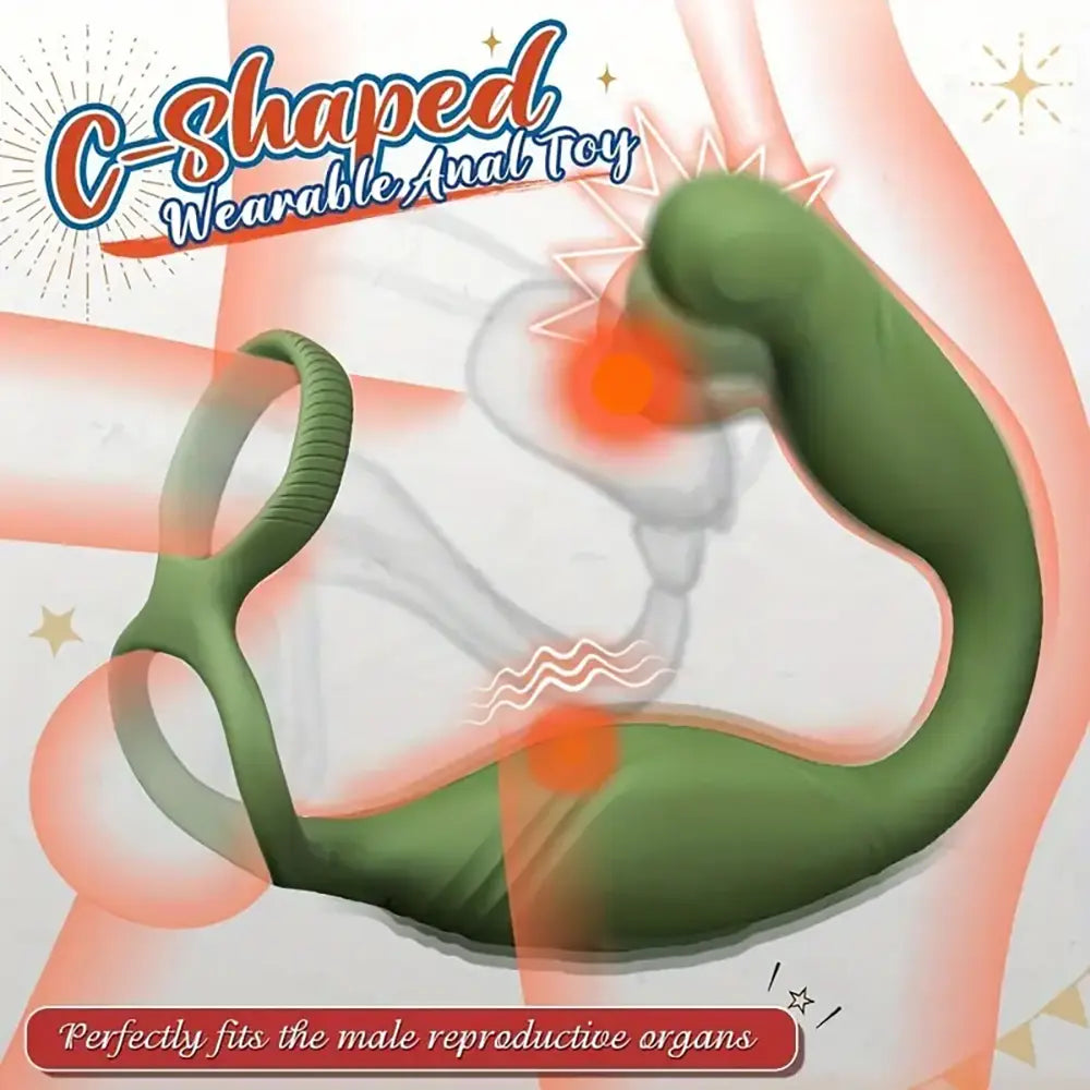 Anal Vibrator Male Adult Prostate Massager C-Shaped Anal Butt Plug