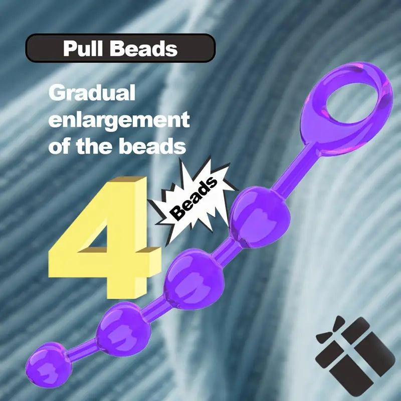 G-spot Crystal Four Pull Beads Anal Plug For Men Stimulating Anal Plug