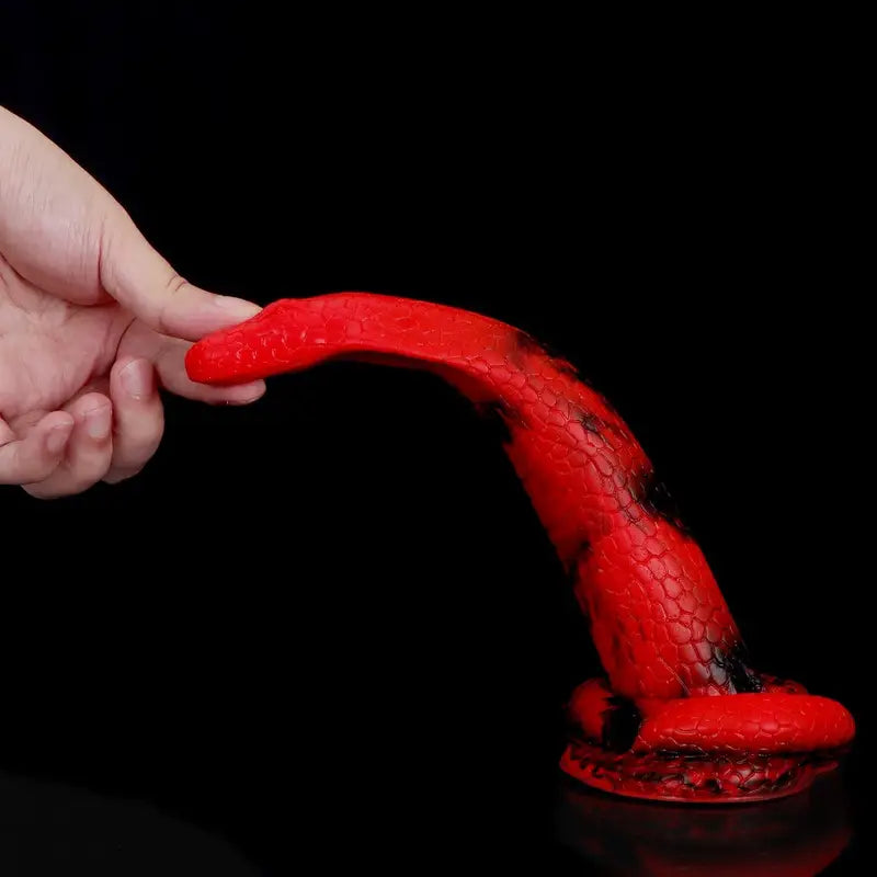 Silicone Cobra Snake Anal Plug Red Black Solid Pattern Anal Sex Toy