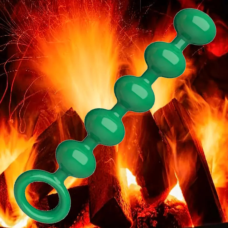 Silicone Anal Bead With 5 Balls Green Butt Plug Anal Sex Toy Pull Ring