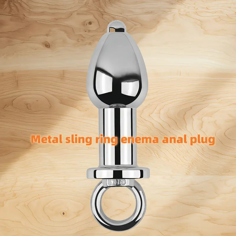 Through-hole Enema Metal Butt Plug With Removable Insert Anal Plug