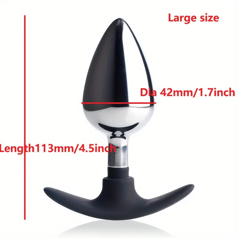 Small Medium Large Size Metal Anal Butt Plug Silicone Wearable Butt Plug