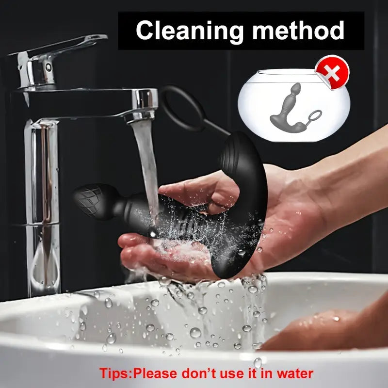 Thrusting 3 Motors Remote Control Telescopic With 10 Modes Anal Plug