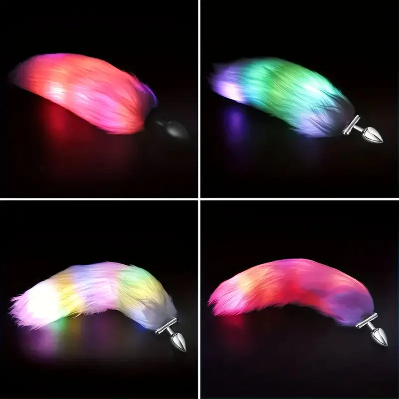 Variational Changeable Lighting Long Fox Tail Cosplay Fox Tail Anal Plug
