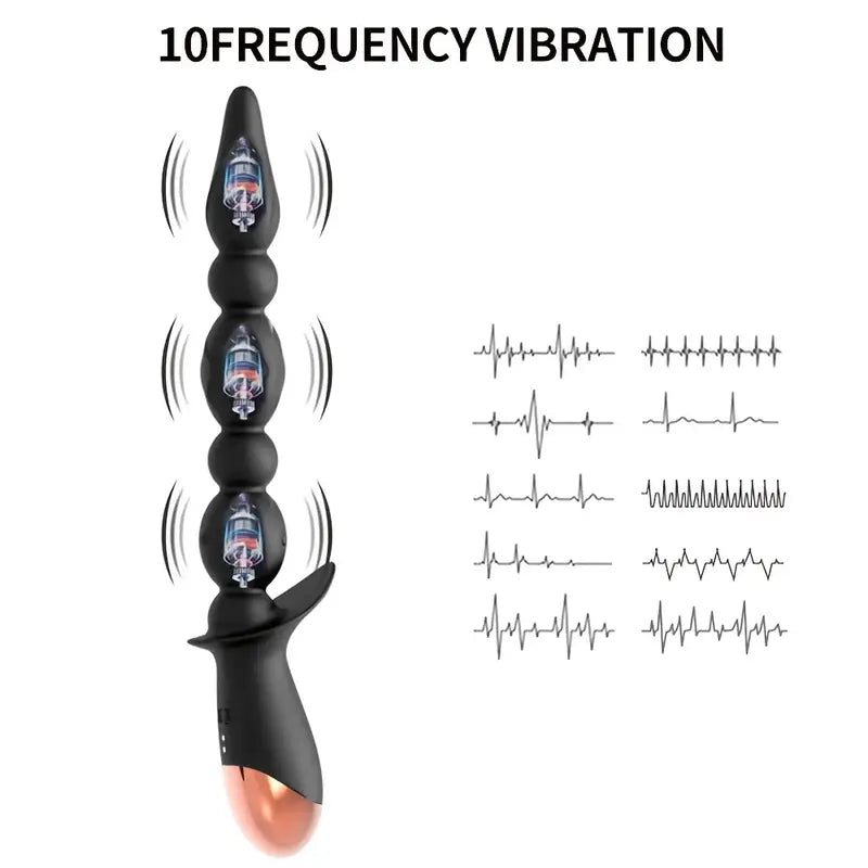 Vibrating Prostate Massager With 10 Modes Silicone Anal Vibrator