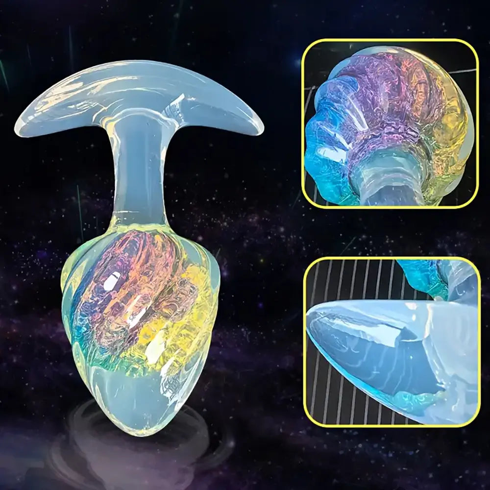 Transparent Color-Changing Silicone Butt Plug Textured Anal Toy