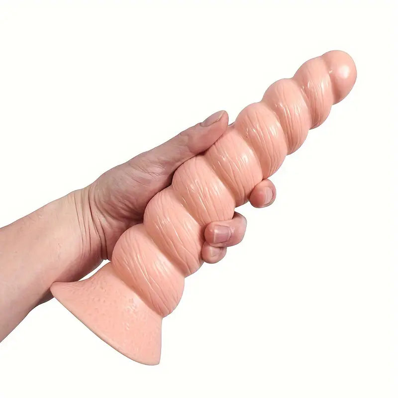 PVC Waterproof Non-Latex Anal Plug Vaginal Penetrator With Beads