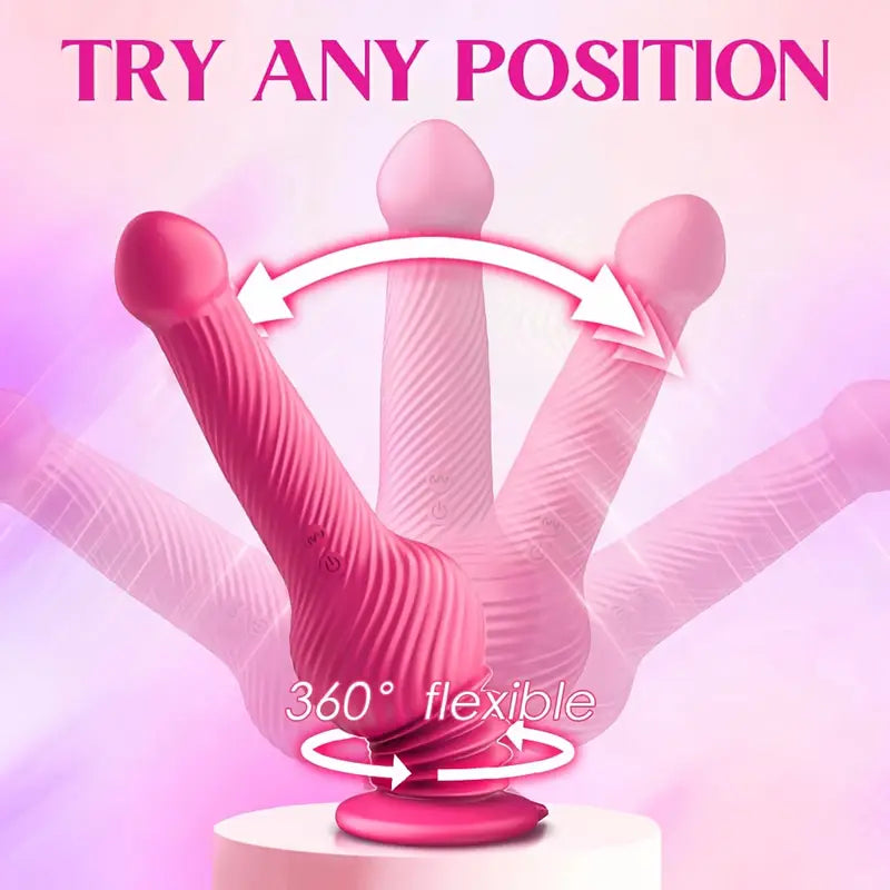 Thrusting 10 Vibrating 10 Bouncing Modes-9.45" Realistic Silicone Dildo