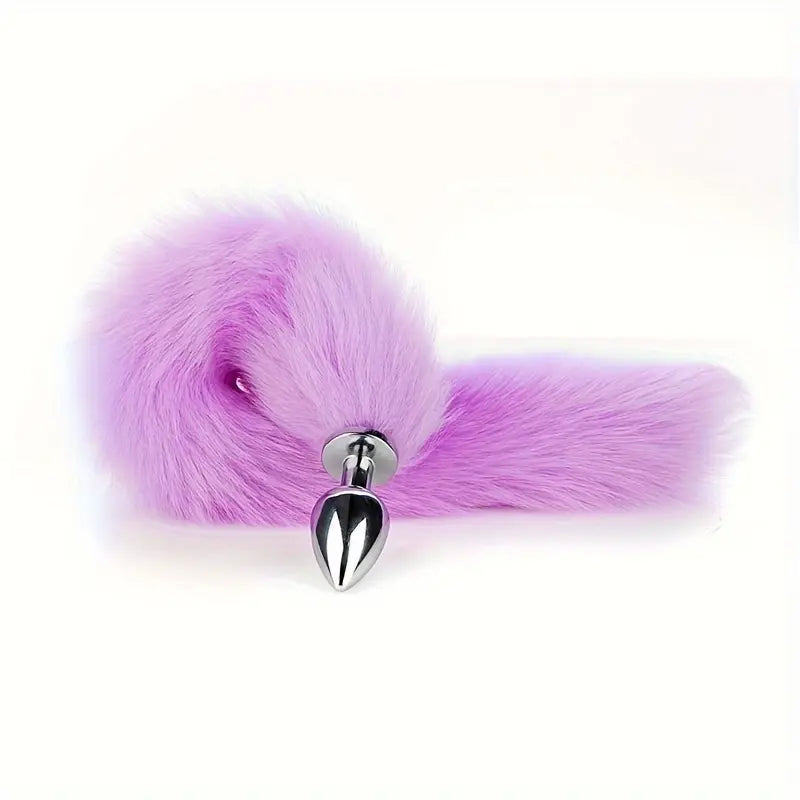 10-piece Sexy Purple Suit Imitation Fox Tail Anal Plug SM Sex Game Adult Toy