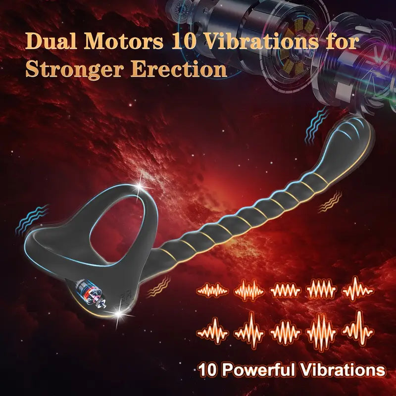 4-in-1 Prostate Massager For Men Multifunctional Anal Toy With Vibrating Ring