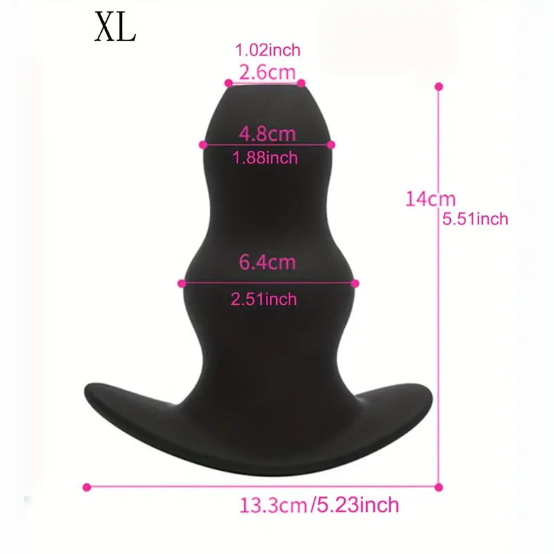 Silicone Anal Plug Dilator Toy Hollow Peep Design Narrow Flared Base