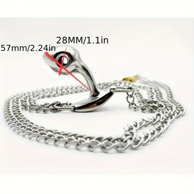 Wearable Iron Underwear With Metal Anal Plug For Posterior Massage