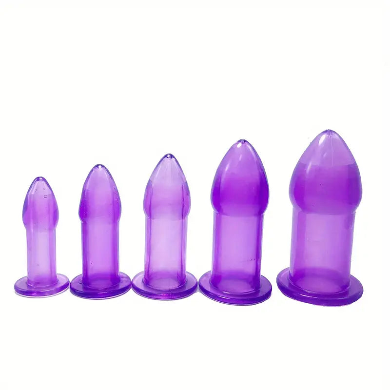 5-Piece Set Hollow Bullet-Shaped Anal Plugs Finger Anal Dilators