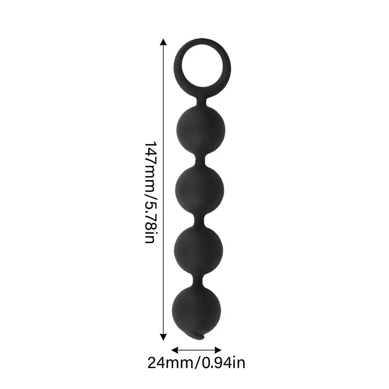 4 Beads Silicone Anal Plug With Pull Tab Anal Beads Anal Expander