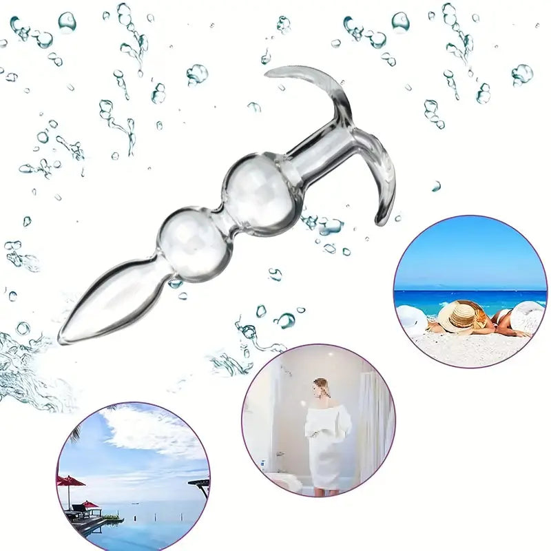 Crystal Glass Anal Plug Clear Hollow Anal Plug Prostate Anus Dilator