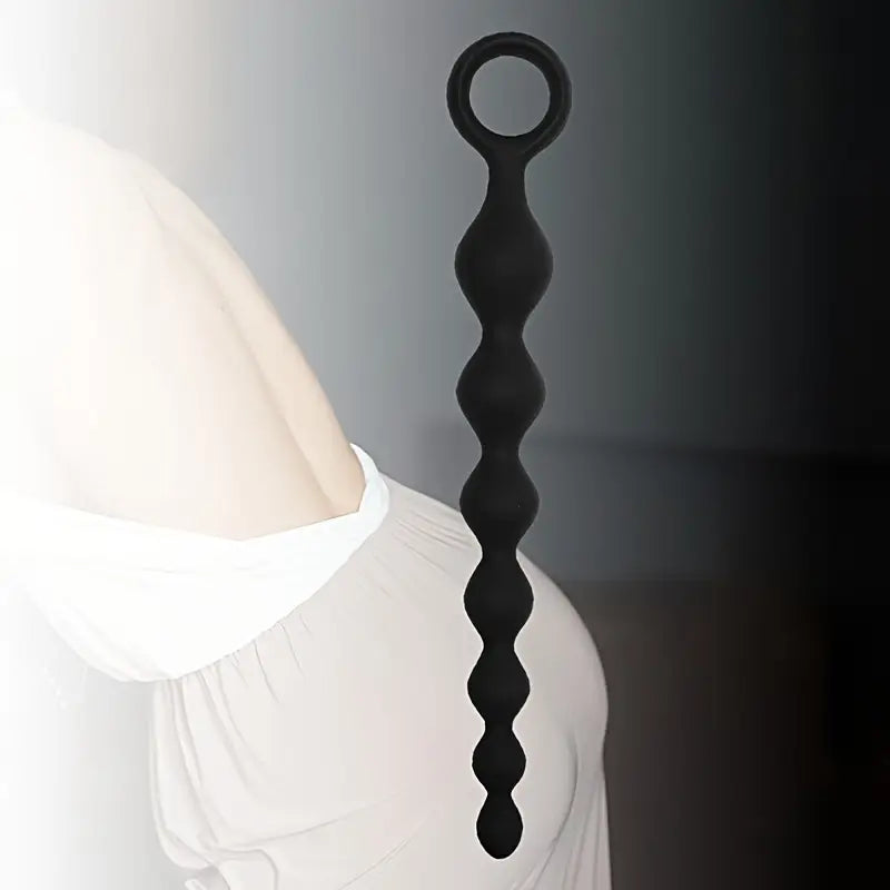 Unisex Premium Silicone Anal Plug With Beaded Ring Design For Stimulation
