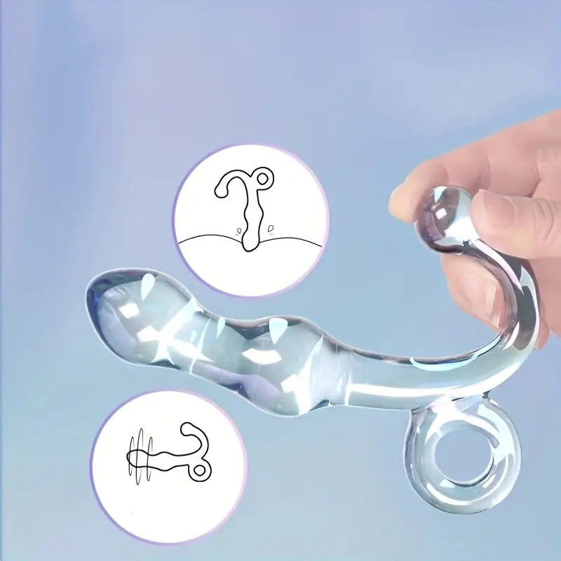 Anal Probe Manual Adult Pleasure Massager Transparent Glass Butt Plug