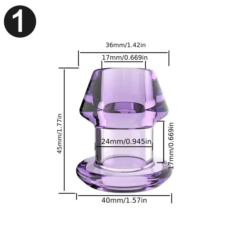 4pcs Purple Jelly Hollow Anal Plugs 4 Sizes Tunnel Expanders For Adults