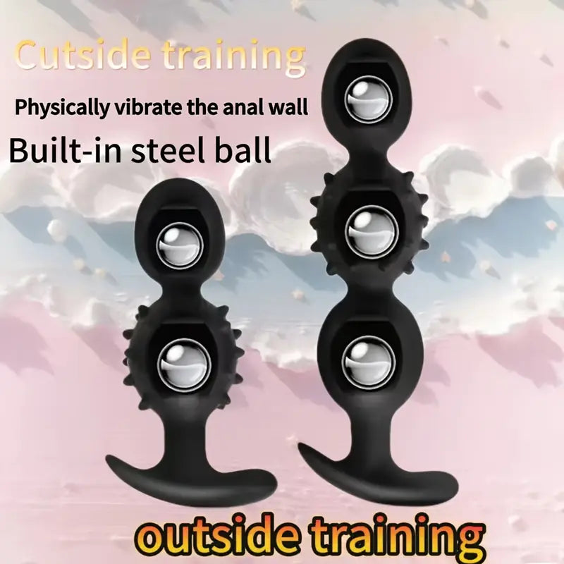 Unisex Built-in Ball Anal Plug Toy Stimulating Massager For Men